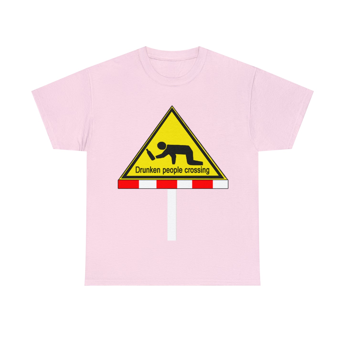 DRU**** PEOPLE CROSSING FUNNY SIGN T-SHIRT - Unisex Heavy Cotton Tee - AUS