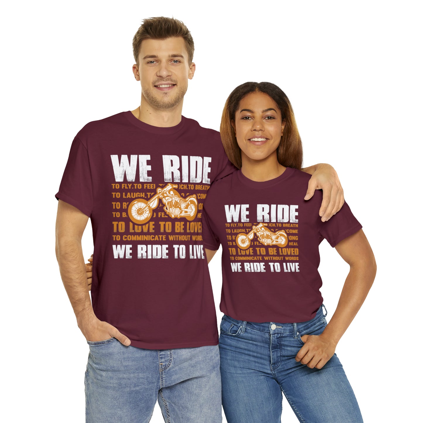 WE RIDE TO LIVE - Unisex Heavy Cotton Tee - USA