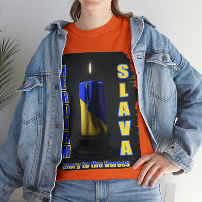 Remembrance Candle - "Heroiam Slava! - Glory to the Heroes" unisex T-shirt