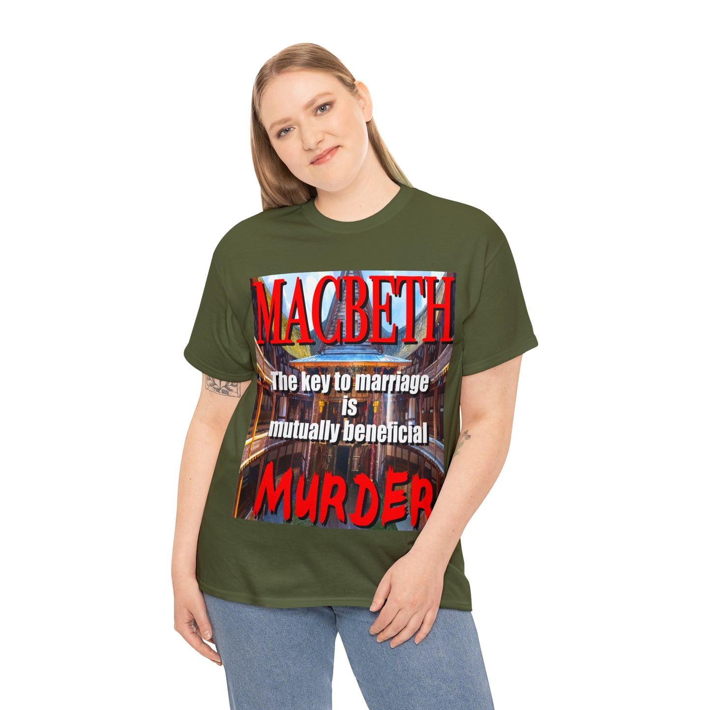 MACBETH the key to marriage is...- Unisex Heavy Cotton Tee