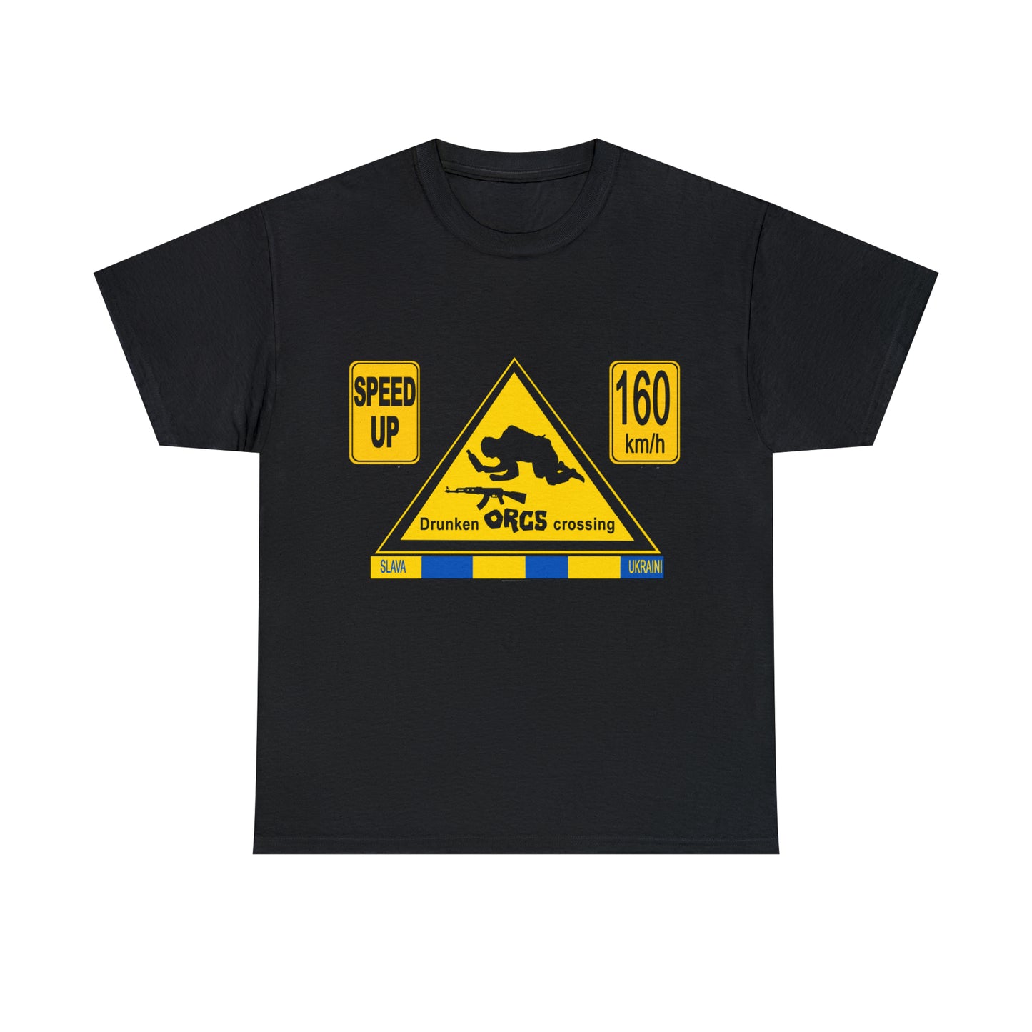 DRU**** ORCS CROSSING - 160 Km/h/SPEED UP - Unisex Heavy Cotton Tee - AUS