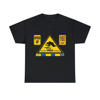 DRU**** ORCS CROSSING - 160 Km/h/SPEED UP - Unisex Heavy Cotton Tee - AUS