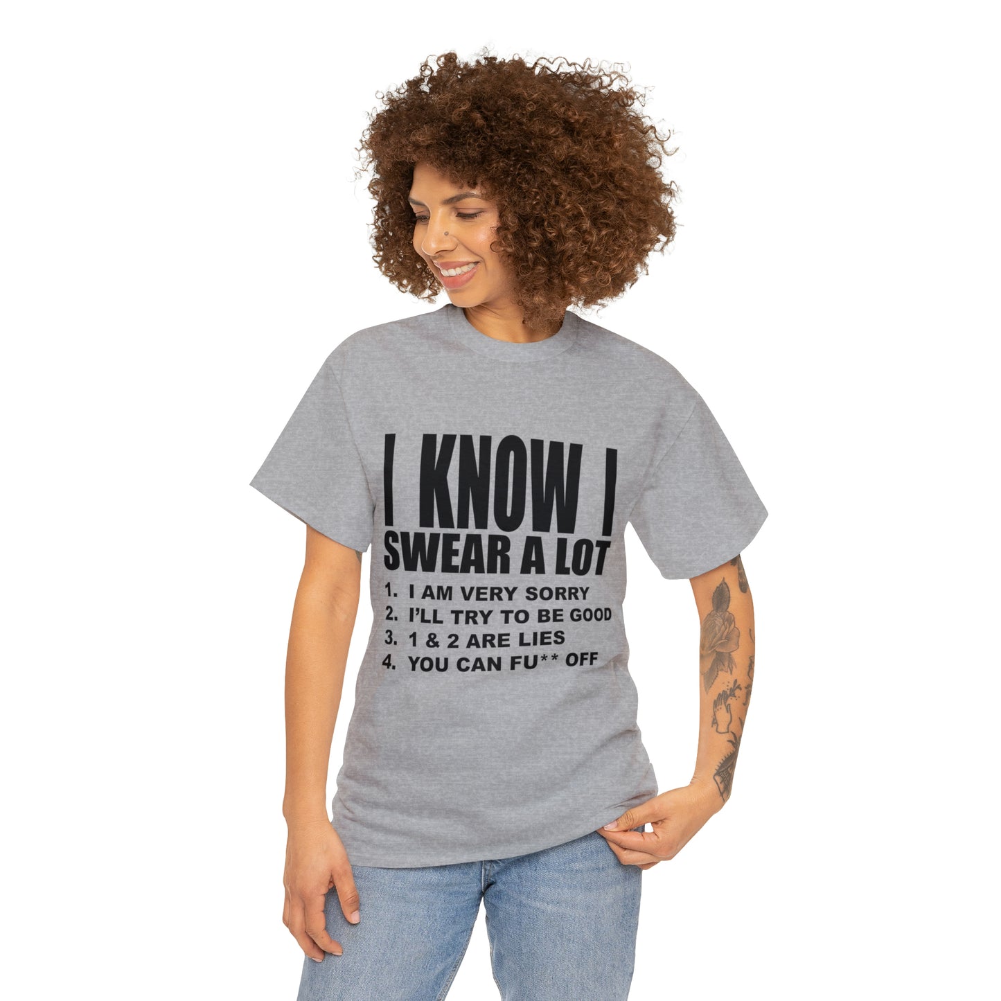 I KNOW I SWEAR A LOT (Po**** Version) - Unisex Heavy Cotton Tee - AUS