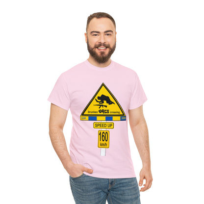 DRU**** ORCS CROSSING UKRAINE SUPPORTER T-SHIRT - Unisex Heavy Cotton Tee - AUS