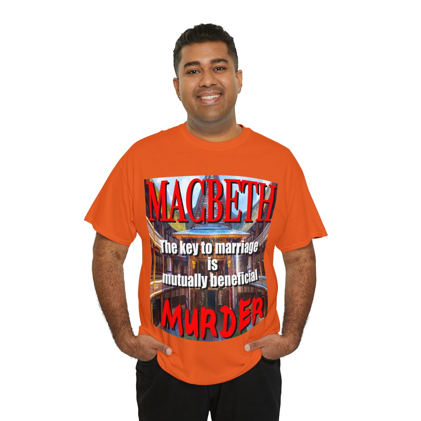 MACBETH the key to marriage is...- Unisex Heavy Cotton Tee