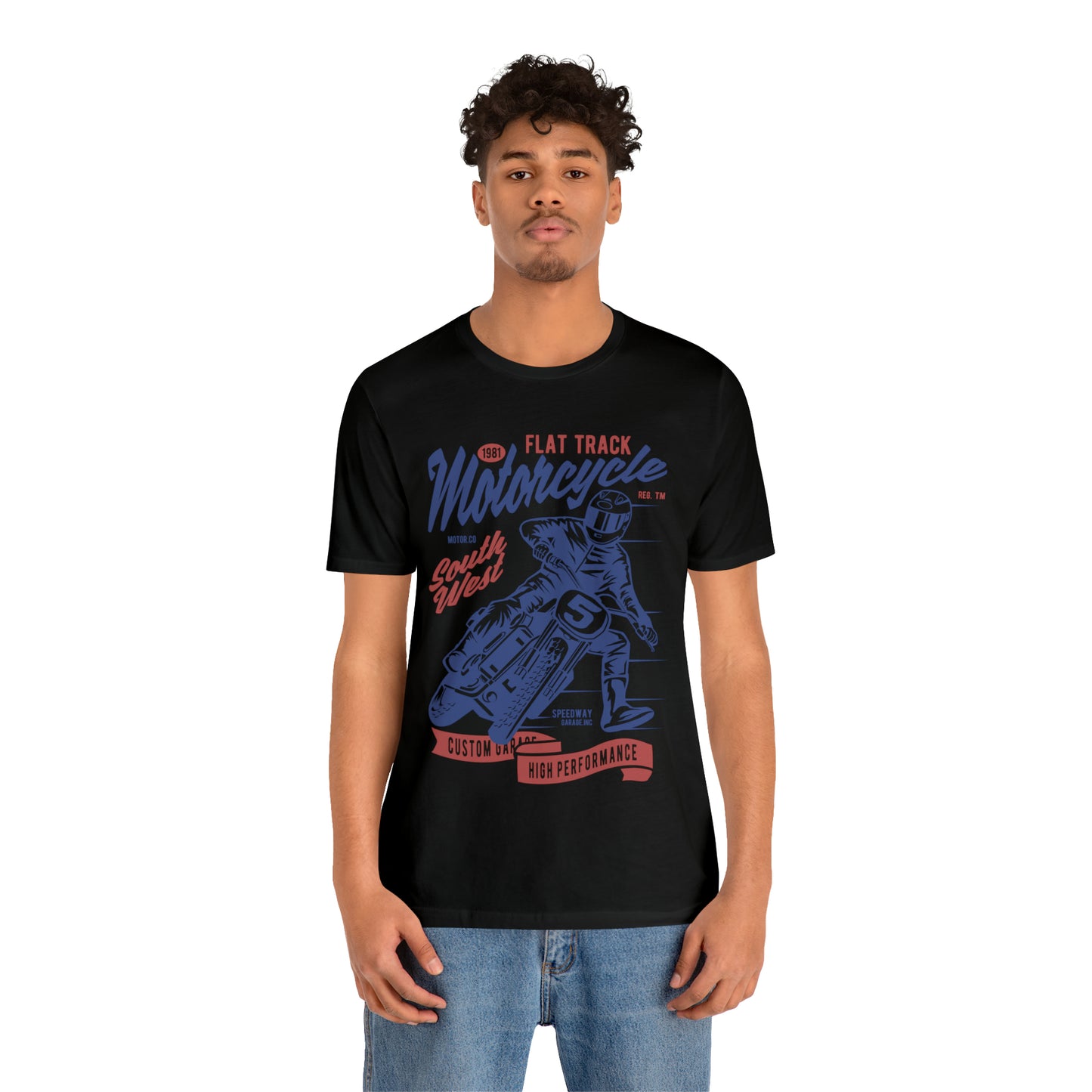FLAT TRACK MOTORCYCLE - Unisex Jersey Short Sleeve Tee