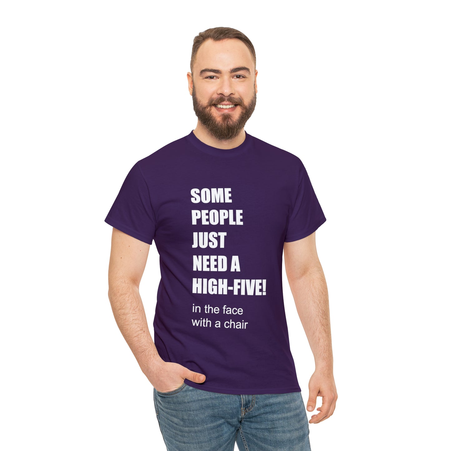 SOME PEOPLE NEED A HIGH-FIVE - Unisex Heavy Cotton Tee - AUS