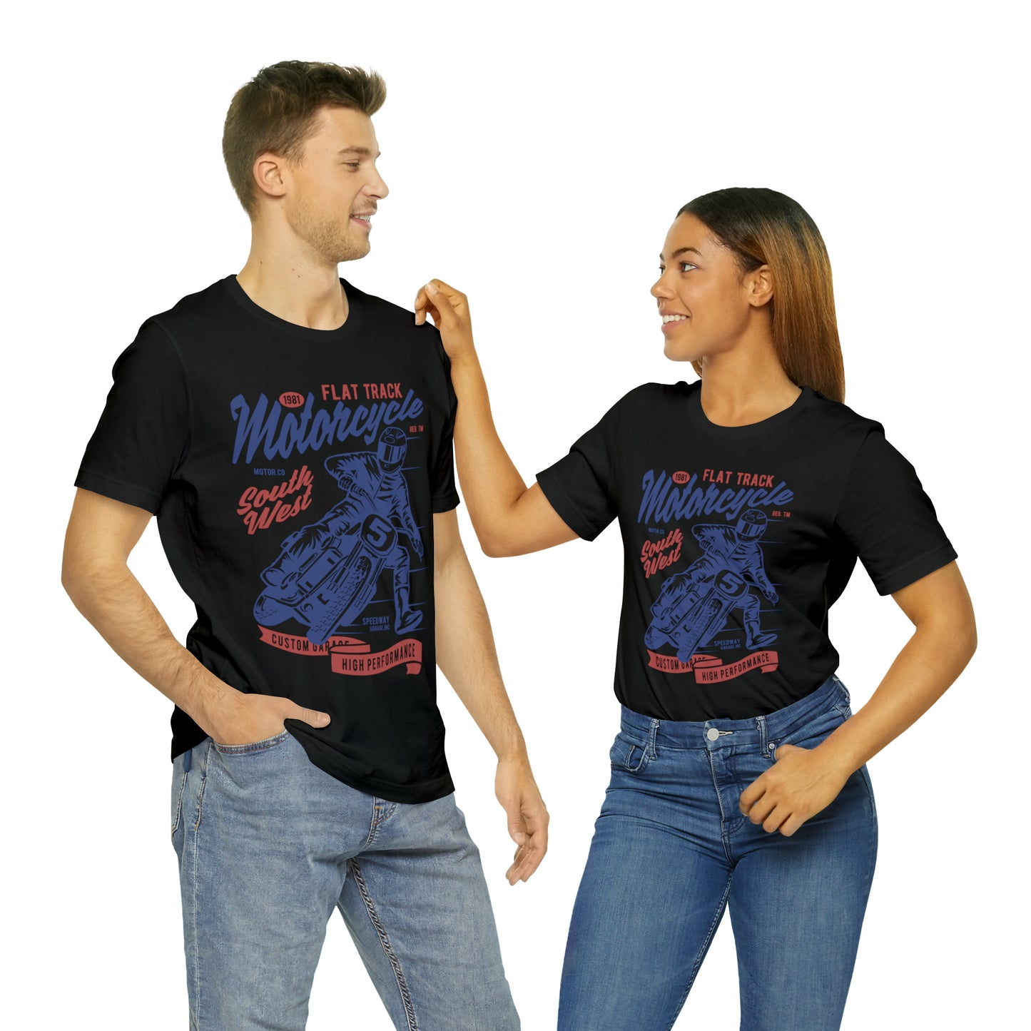 FLAT TRACK MOTORCYCLE - Unisex Jersey Short Sleeve Tee