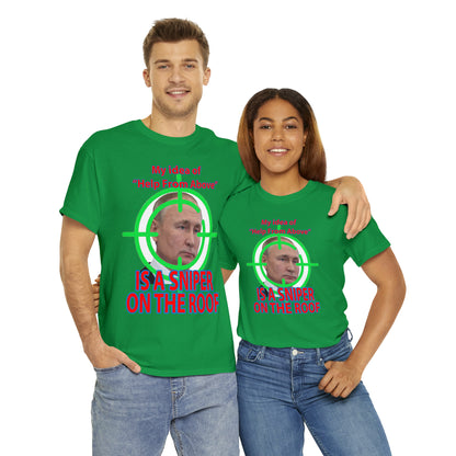 Help from Above SNIPER ON THE ROOF - Funny Unisex Heavy Cotton Tee - USA