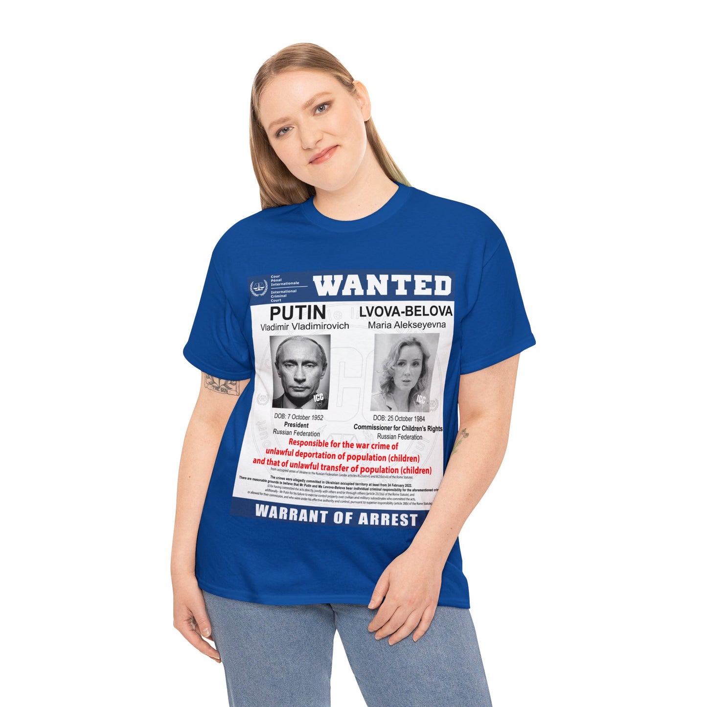 Justice for Ukraine's Children: Wanted War Criminals T-Shirt - Unisex T-Shirt