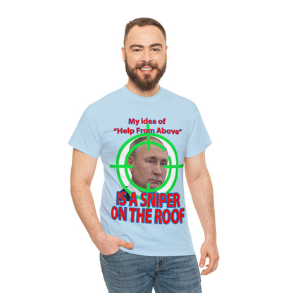 Help from Above SNIPER ON THE ROOF - Funny Unisex Heavy Cotton Tee - AUS