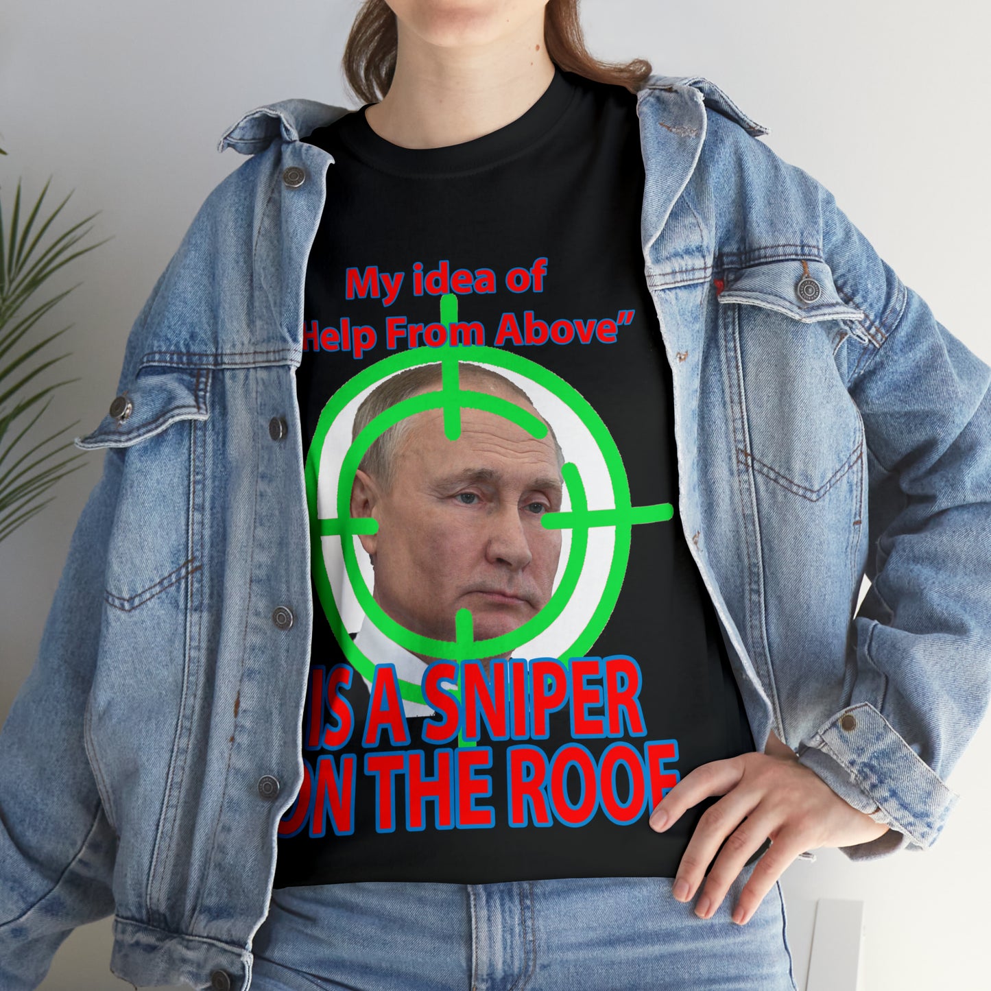 Help from Above SNIPER ON THE ROOF - Funny Unisex Heavy Cotton Tee - AUS