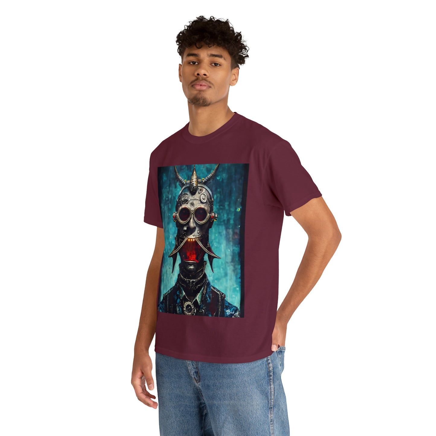 CYBER-STEAMPUNK BOUNTY-HUNTER - Airt on a Shirt  - Unisex Heavy Cotton Tee - AUS