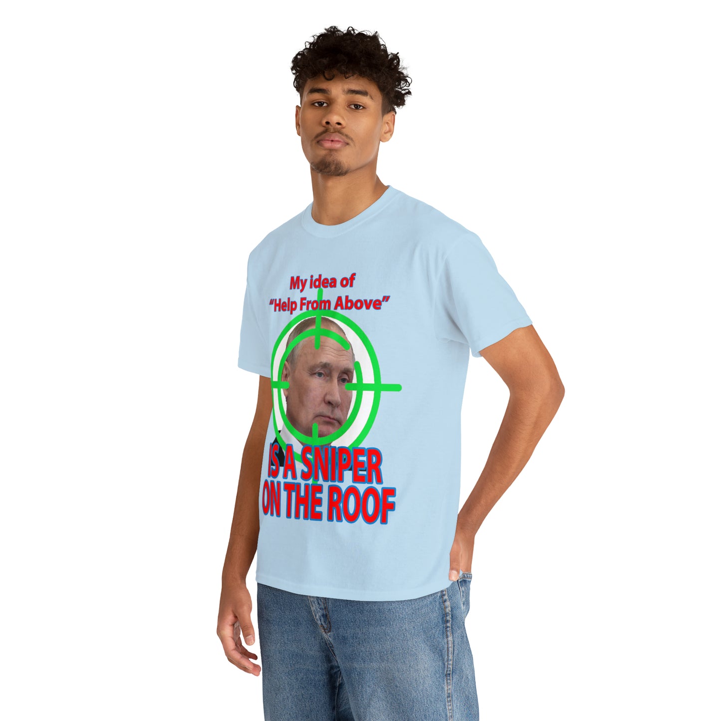 Help from Above SNIPER ON THE ROOF - Funny Unisex Heavy Cotton Tee - AUS