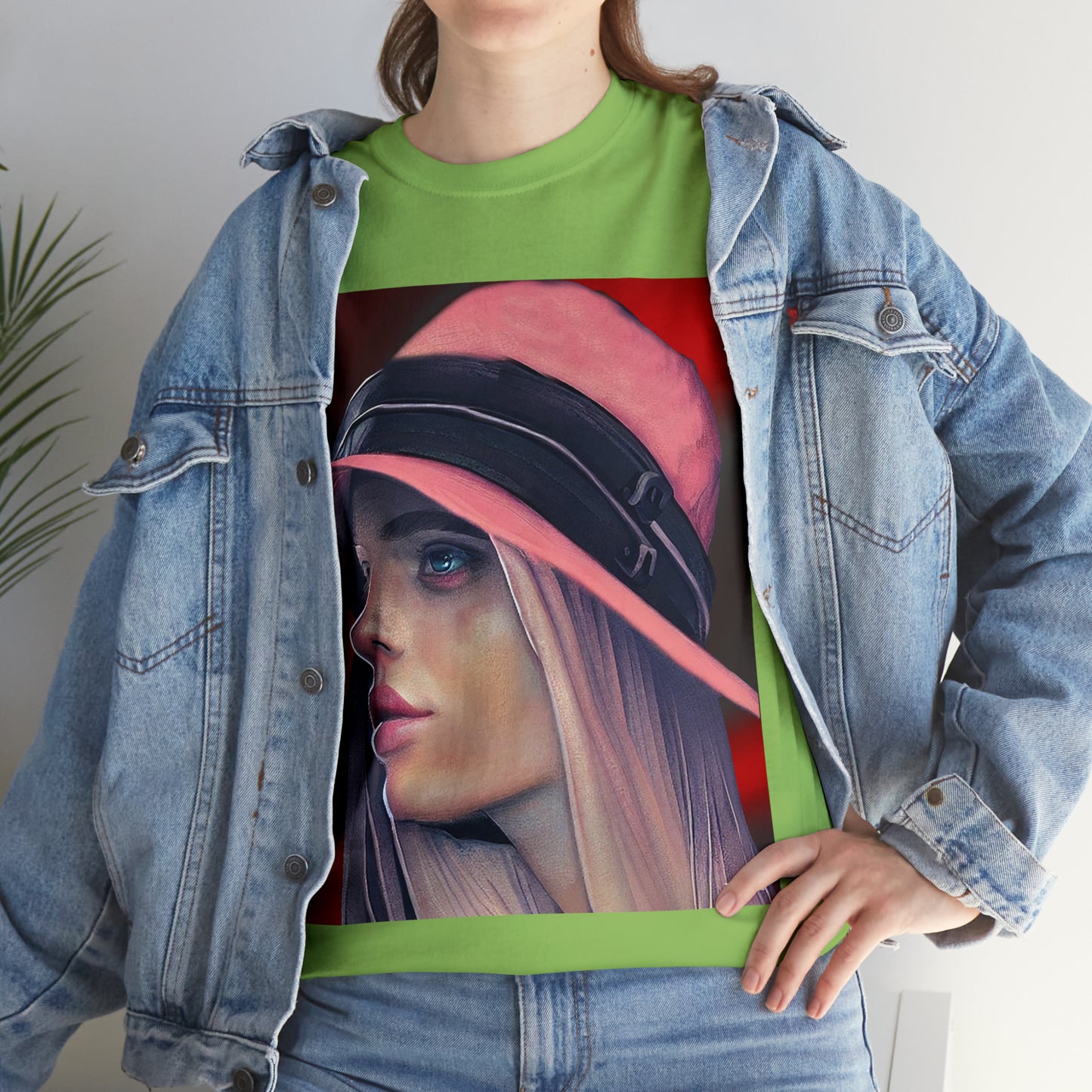 LADY IN PINK HAT - Airt on a Shirt  - Unisex Heavy Cotton Tee - AUS