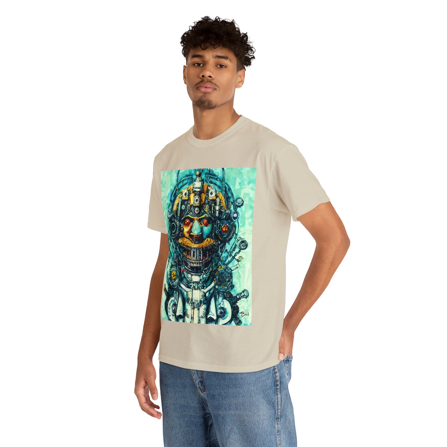 CYBERPUNK STEAMPUNK AUTON - Airt on a Shirt  - Unisex Heavy Cotton Tee - AUS