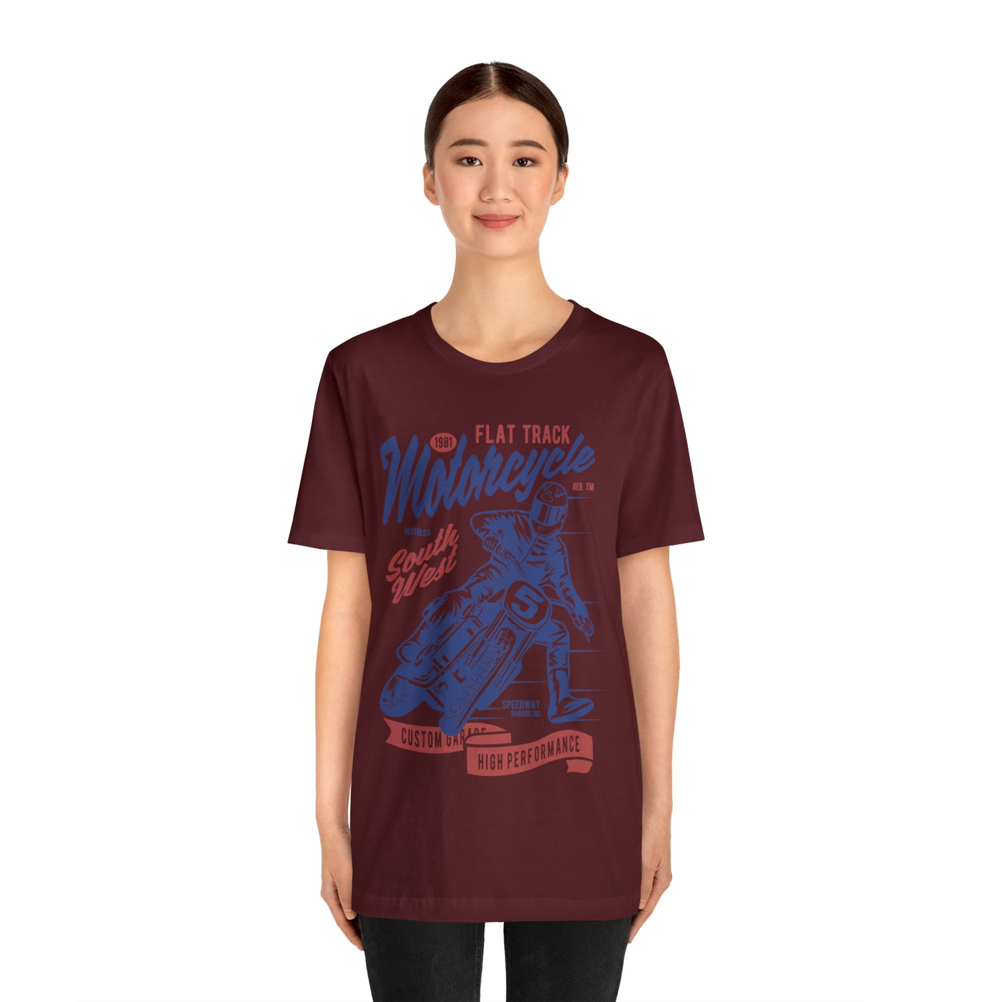 FLAT TRACK MOTORCYCLE - Unisex Jersey Short Sleeve Tee