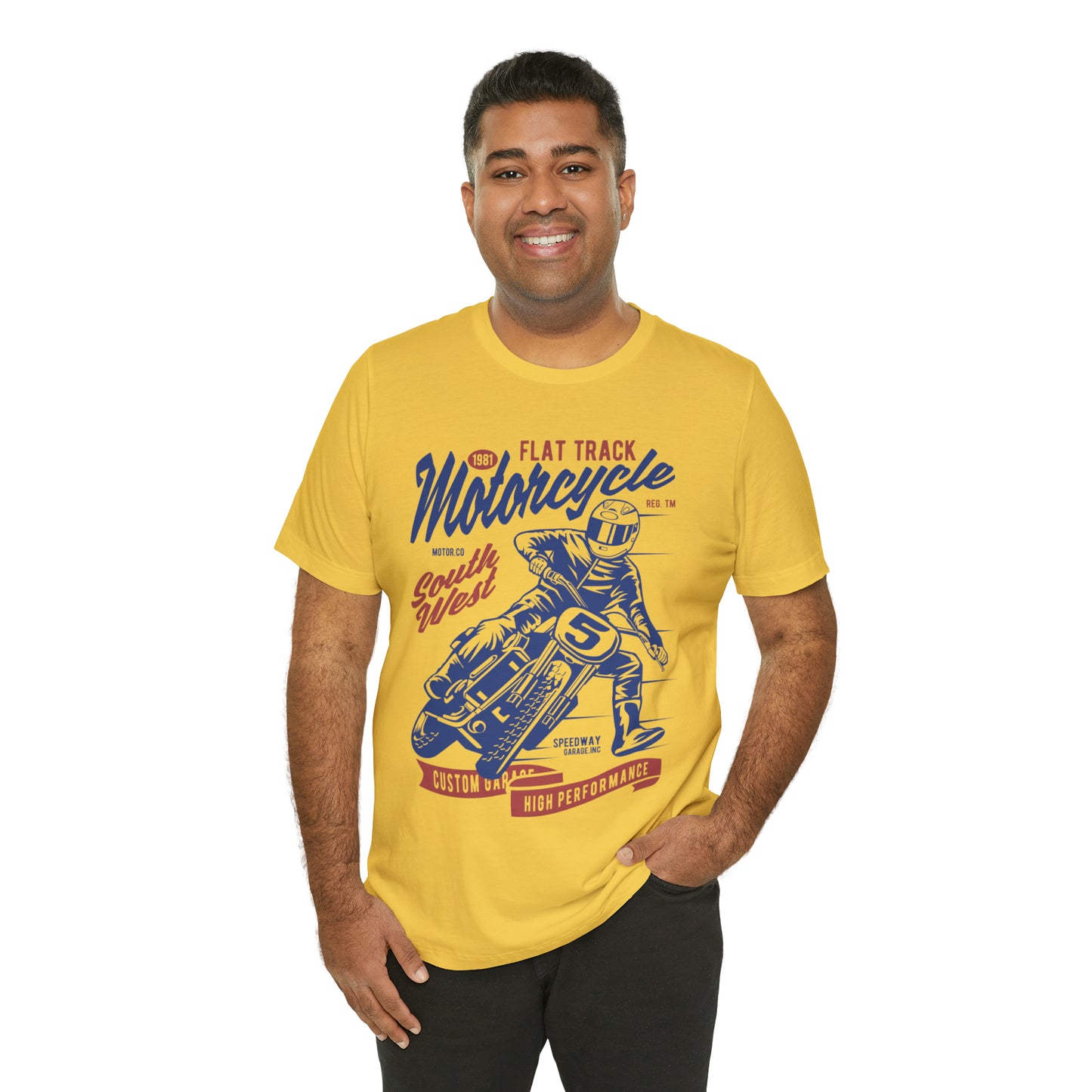 FLAT TRACK MOTORCYCLE - Unisex Jersey Short Sleeve Tee
