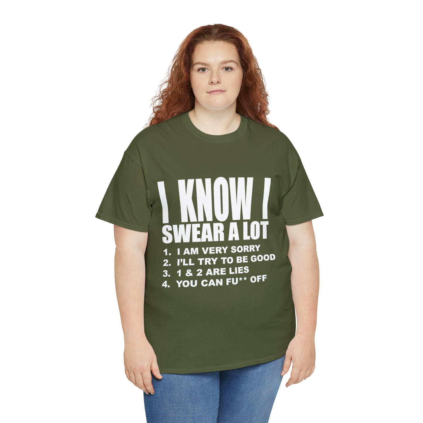 I KNOW I SWEAR A LOT (Po**** Version) - Unisex Heavy Cotton Tee - AUS