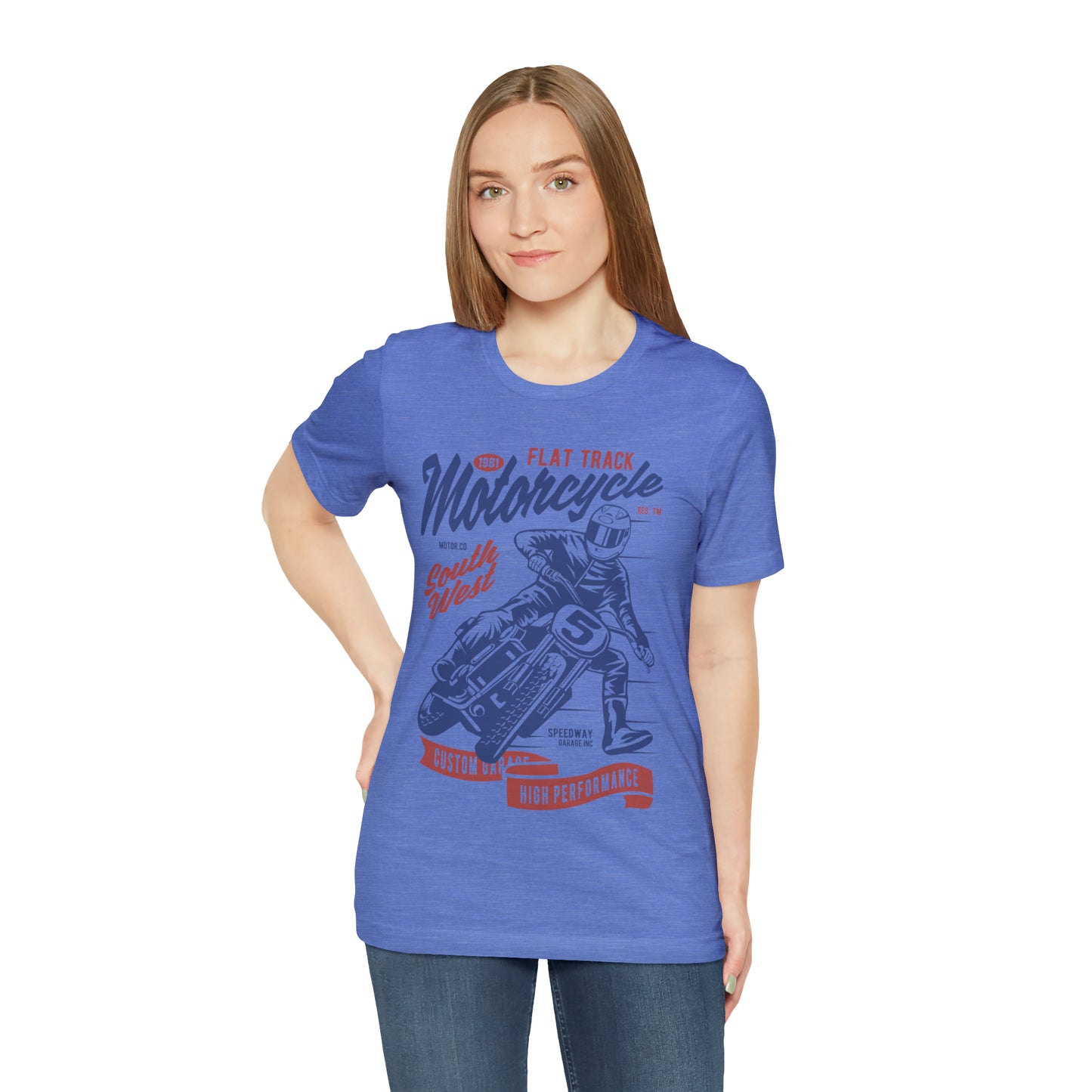 FLAT TRACK MOTORCYCLE - Unisex Jersey Short Sleeve Tee