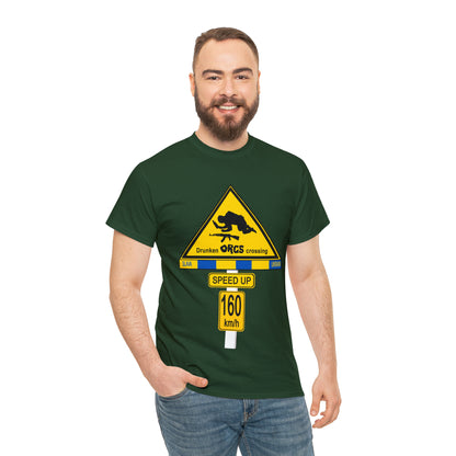 DRU**** ORCS CROSSING UKRAINE SUPPORTER T-SHIRT - Unisex Heavy Cotton Tee - AUS