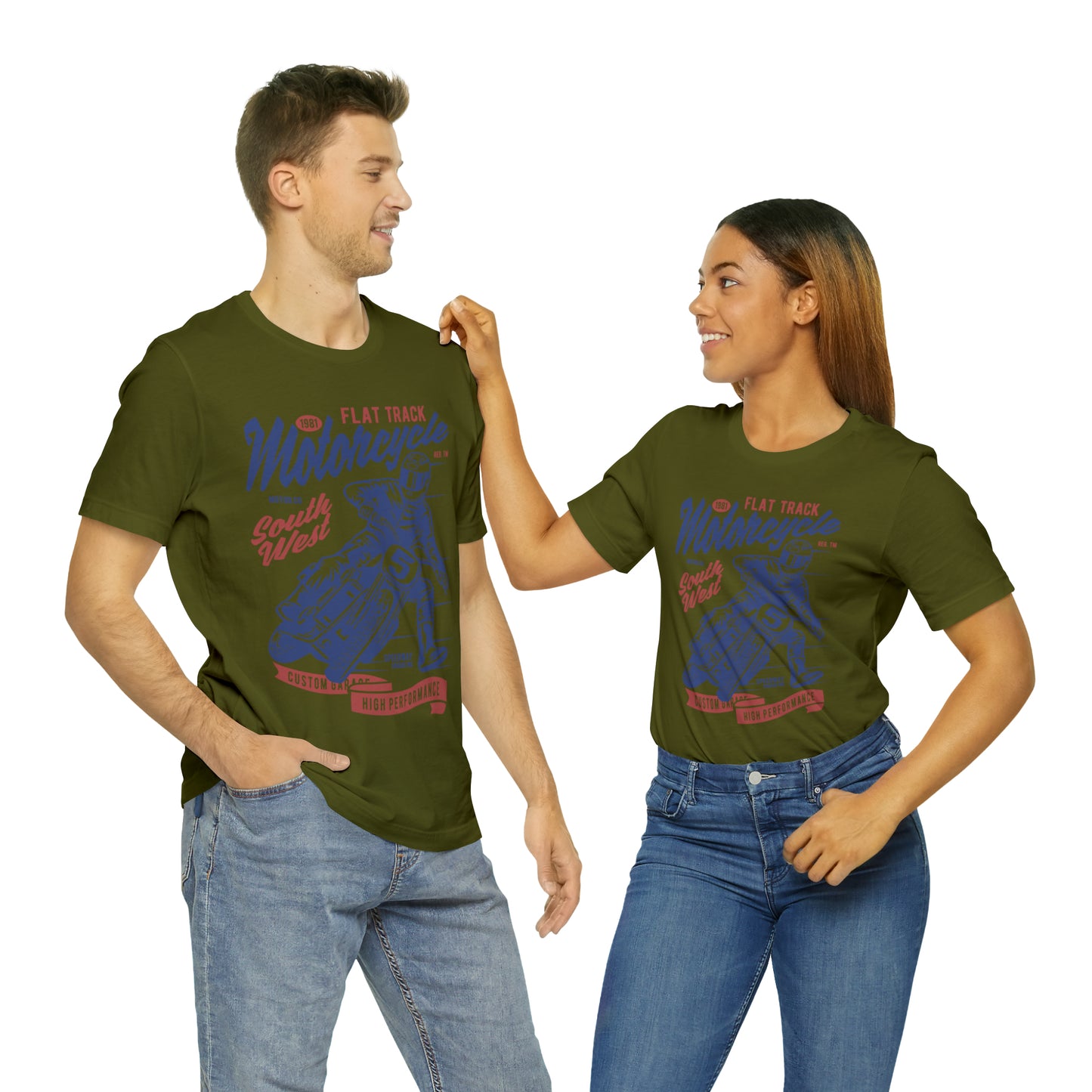 FLAT TRACK MOTORCYCLE - Unisex Jersey Short Sleeve Tee