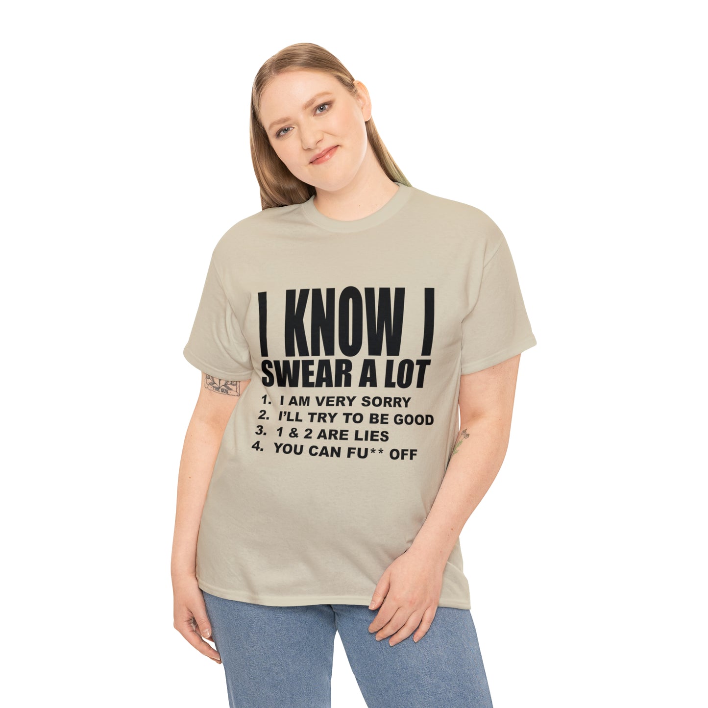 I KNOW I SWEAR A LOT (Po**** Version) - Unisex Heavy Cotton Tee - AUS