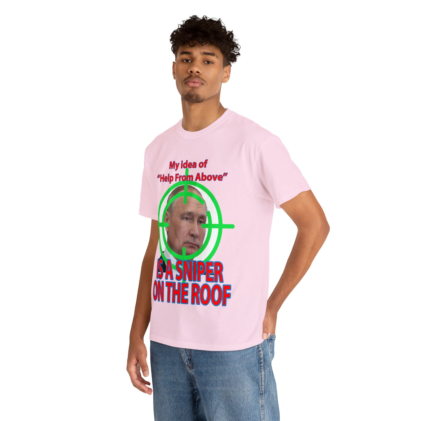 Help from Above SNIPER ON THE ROOF - Funny Unisex Heavy Cotton Tee - AUS
