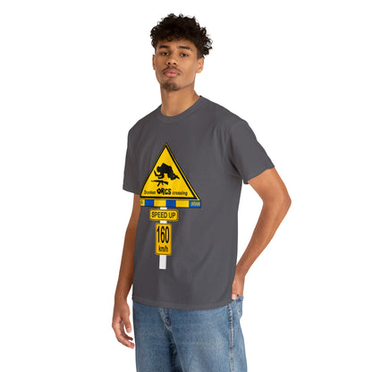 DRU**** ORCS CROSSING UKRAINE SUPPORTER T-SHIRT - Unisex Heavy Cotton Tee - AUS
