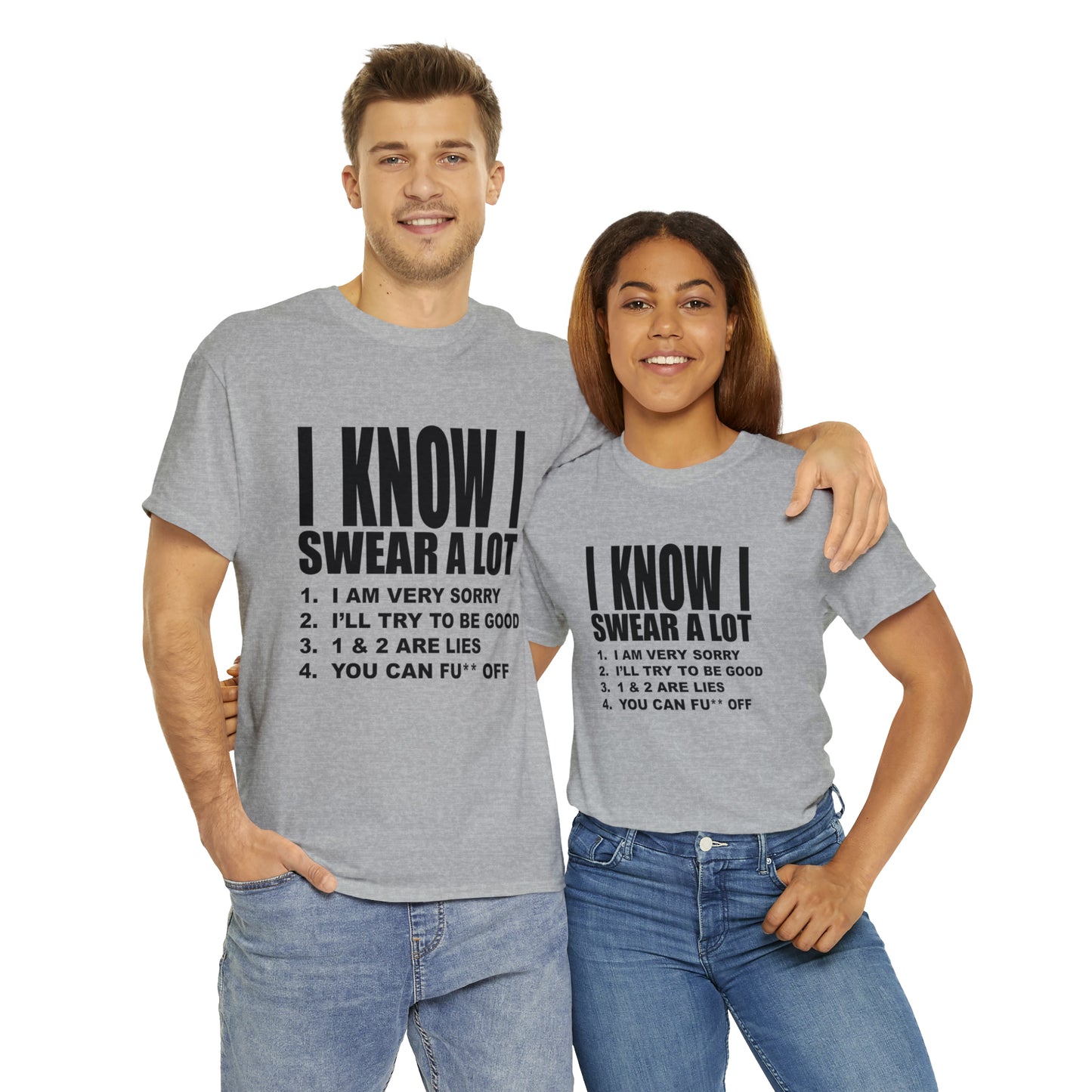 I KNOW I SWEAR A LOT (Po**** Version) - Unisex Heavy Cotton Tee - AUS