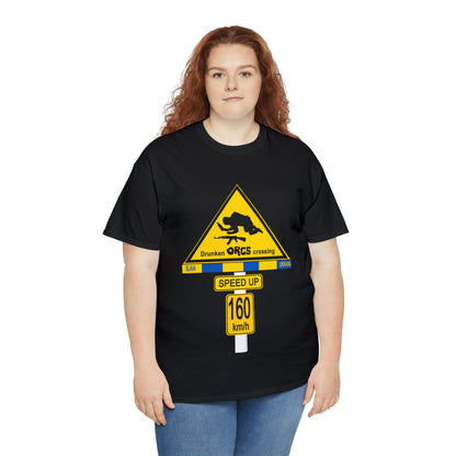DRU**** ORCS CROSSING UKRAINE SUPPORTER T-SHIRT - Unisex Heavy Cotton Tee - AUS