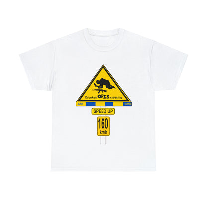 DRU**** ORCS CROSSING UKRAINE SUPPORTER T-SHIRT - Unisex Heavy Cotton Tee - AUS