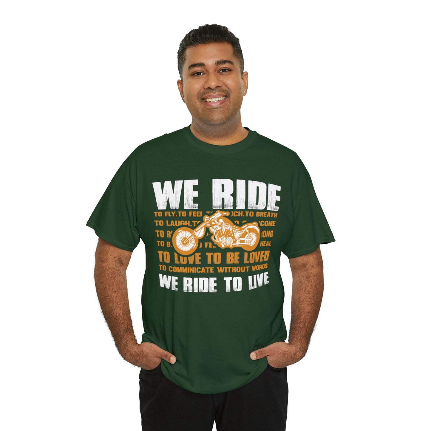 WE RIDE TO LIVE - Printed in the EU - Unisex Heavy Cotton Tee