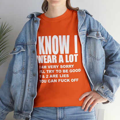 I KNOW I SWEAR A LOT (r*** version) - Unisex Heavy Cotton Tee - AUS