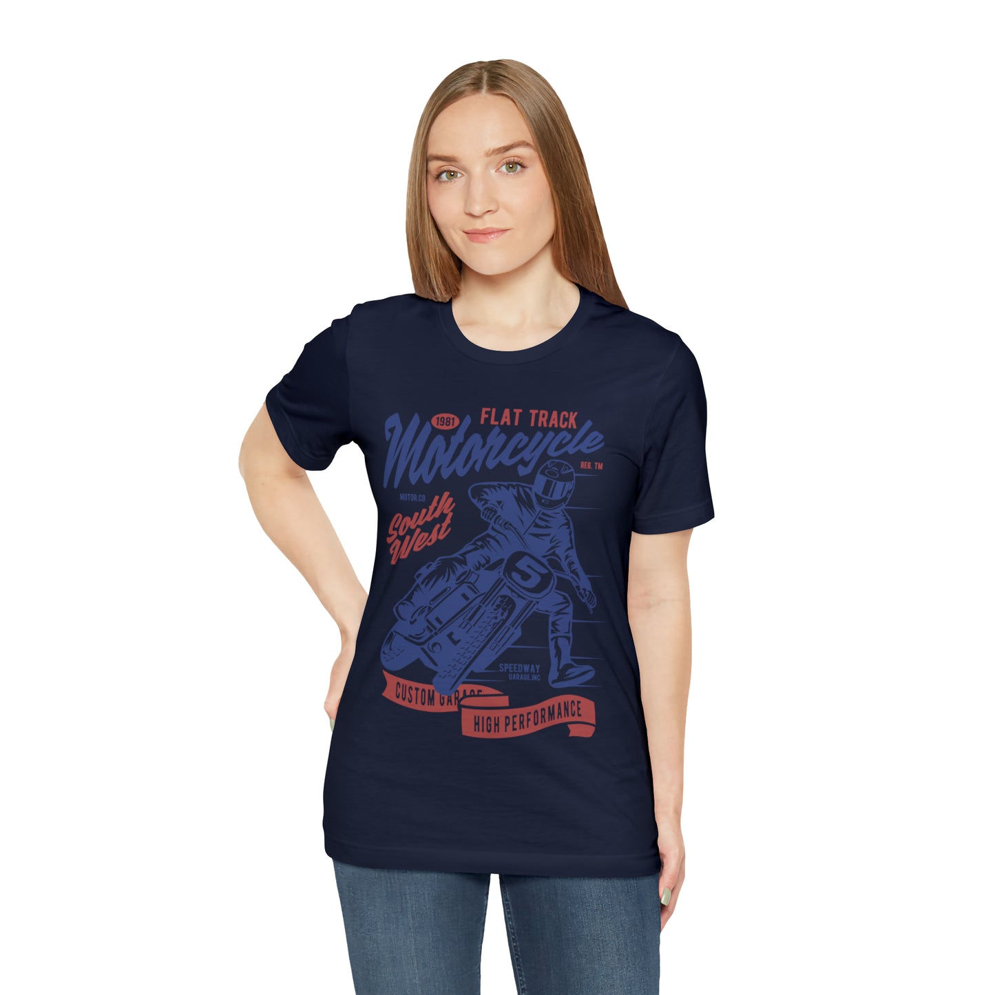 FLAT TRACK MOTORCYCLE - Unisex Jersey Short Sleeve Tee