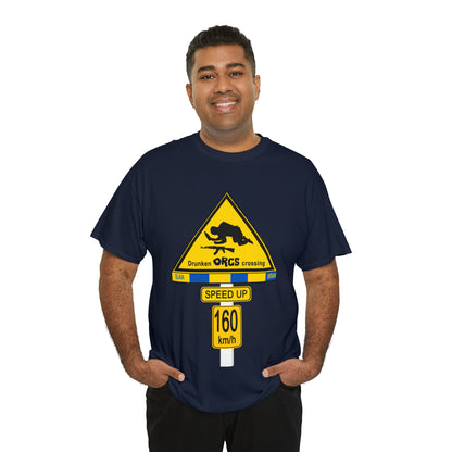 DRU**** ORCS CROSSING UKRAINE SUPPORTER T-SHIRT - Unisex Heavy Cotton Tee - AUS