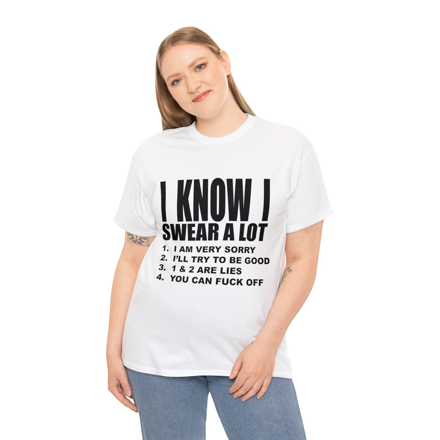 I KNOW I SWEAR A LOT (r*** version) - Unisex Heavy Cotton Tee - AUS