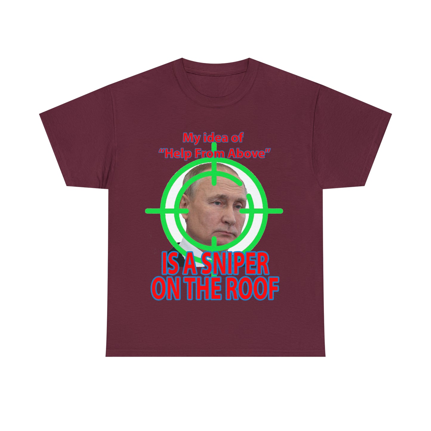 Help from Above SNIPER ON THE ROOF - Funny Unisex Heavy Cotton Tee - AUS