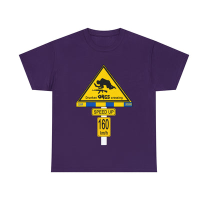 DRU**** ORCS CROSSING UKRAINE SUPPORTER T-SHIRT - Unisex Heavy Cotton Tee - AUS