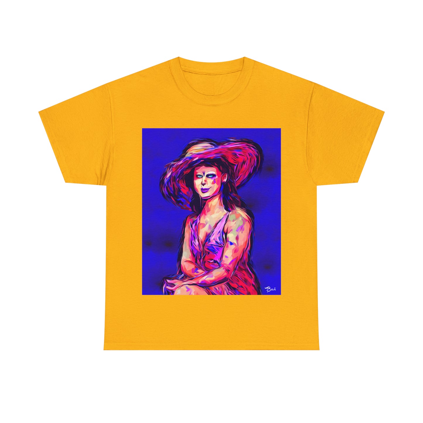 LADY IN SUN HAT - Airt on a Shirt  - Unisex Heavy Cotton Tee - AUS