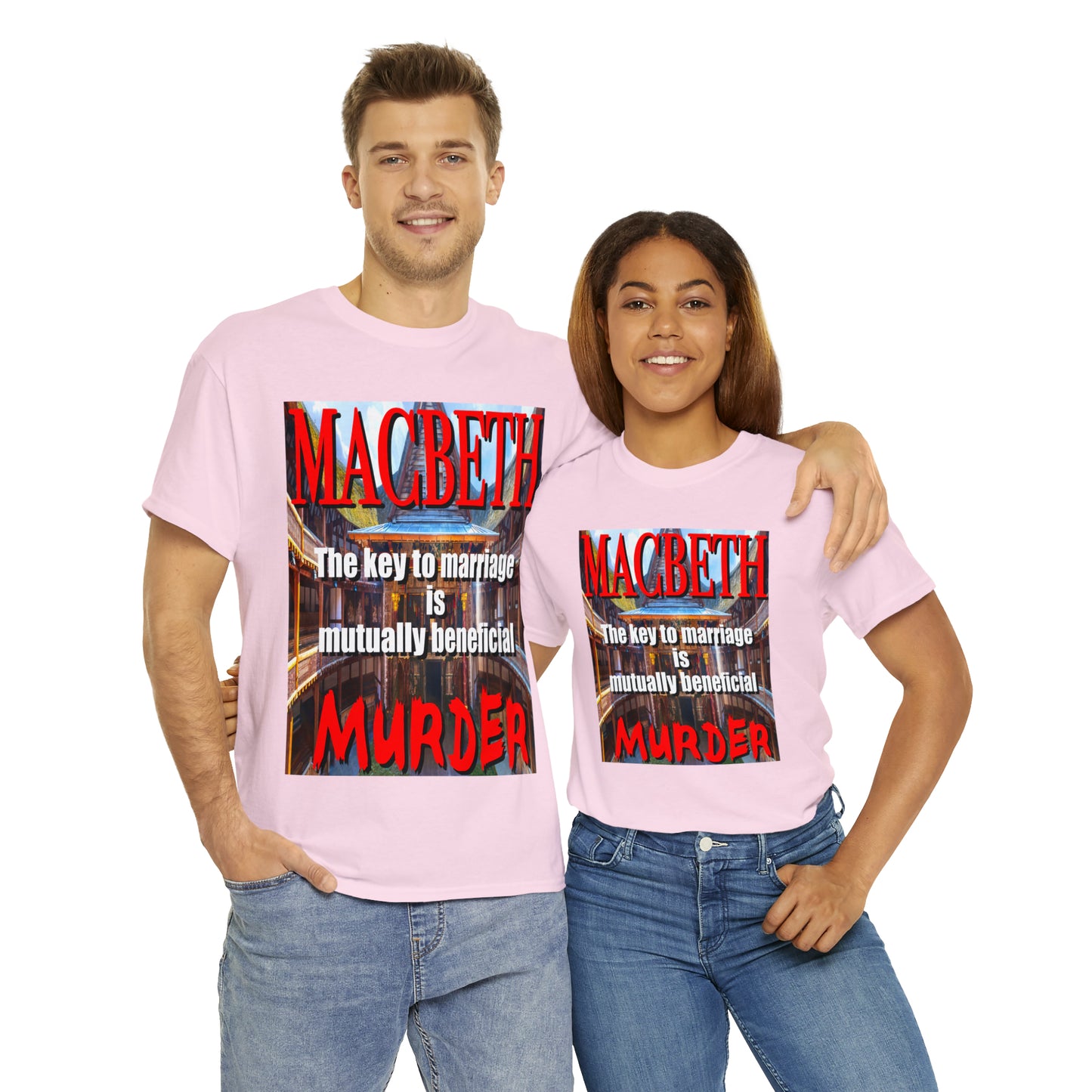 MACBETH the key to marriage is...- Unisex Heavy Cotton Tee