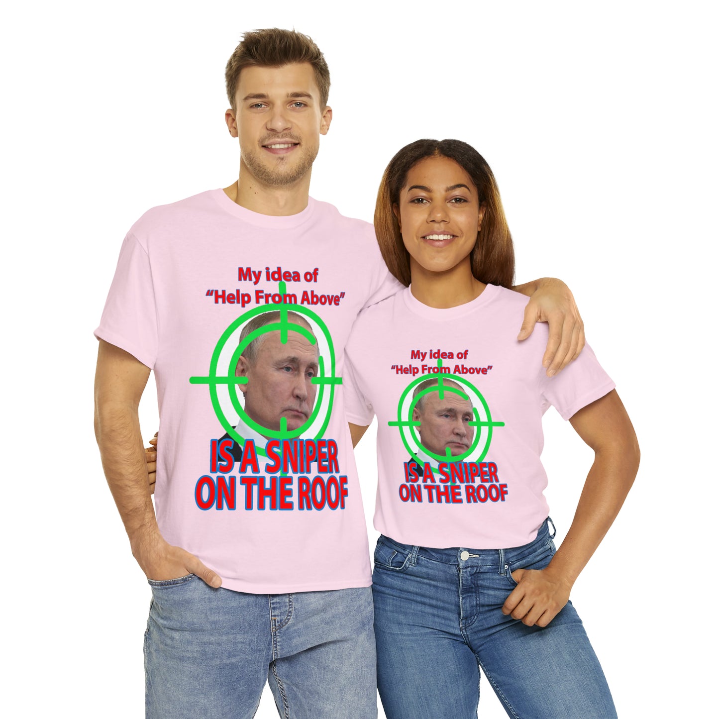 Help from Above SNIPER ON THE ROOF - Funny Unisex Heavy Cotton Tee - AUS