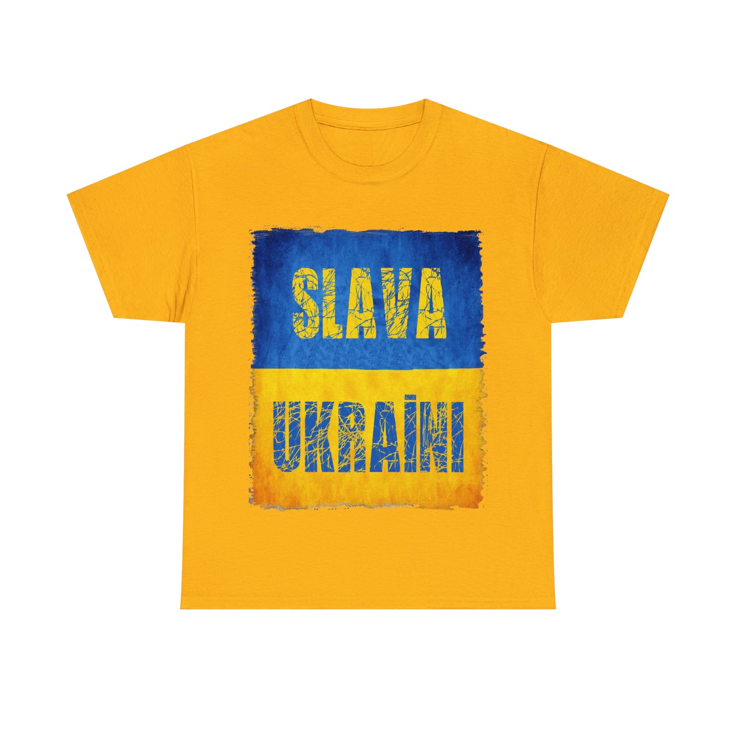 "SLAVA UKRAINI" FLAG - Unisex Heavy Cotton Tee