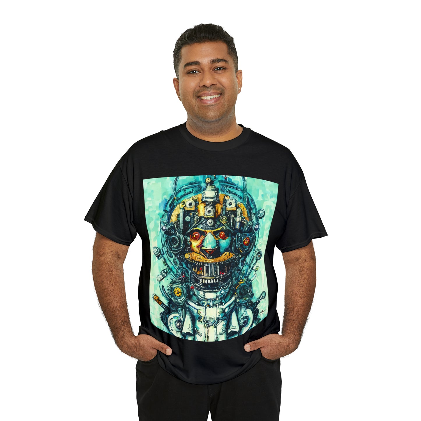 CYBERPUNK STEAMPUNK AUTON - Airt on a Shirt  - Unisex Heavy Cotton Tee - AUS