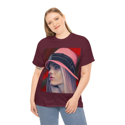 LADY IN PINK HAT - Airt on a Shirt  - Unisex Heavy Cotton Tee - AUS