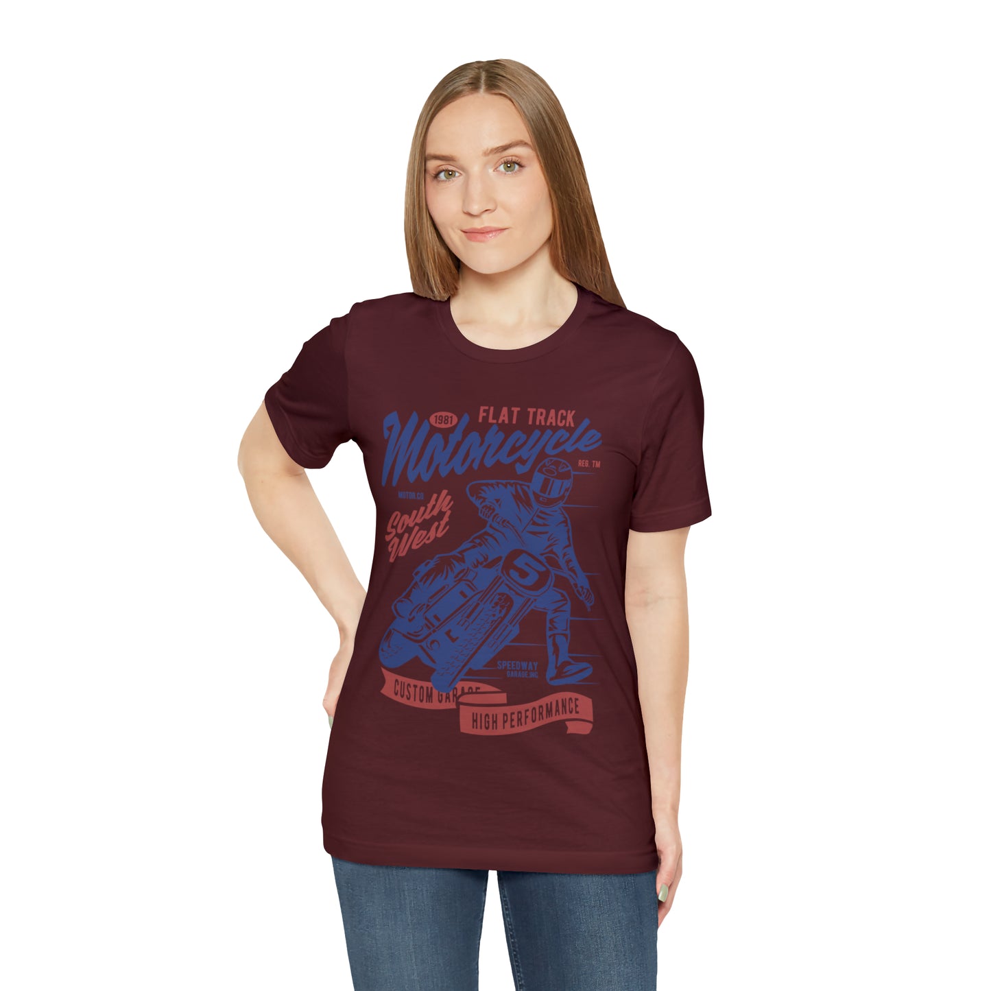 FLAT TRACK MOTORCYCLE - Unisex Jersey Short Sleeve Tee