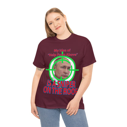 Help from Above SNIPER ON THE ROOF - Funny Unisex Heavy Cotton Tee - AUS