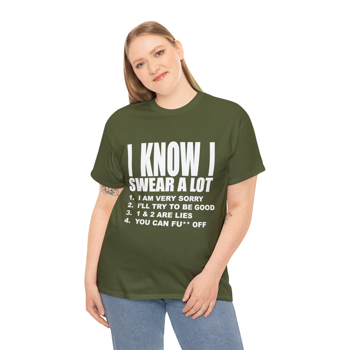 I KNOW I SWEAR A LOT (Po**** Version) - Unisex Heavy Cotton Tee - AUS