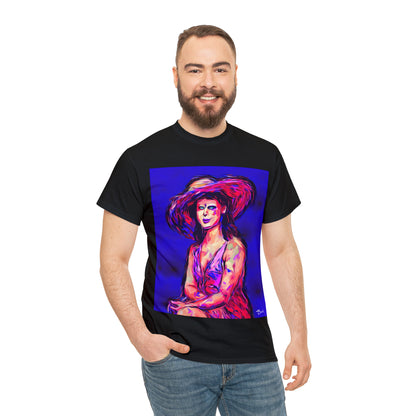 LADY IN SUN HAT - Airt on a Shirt  - Unisex Heavy Cotton Tee - AUS