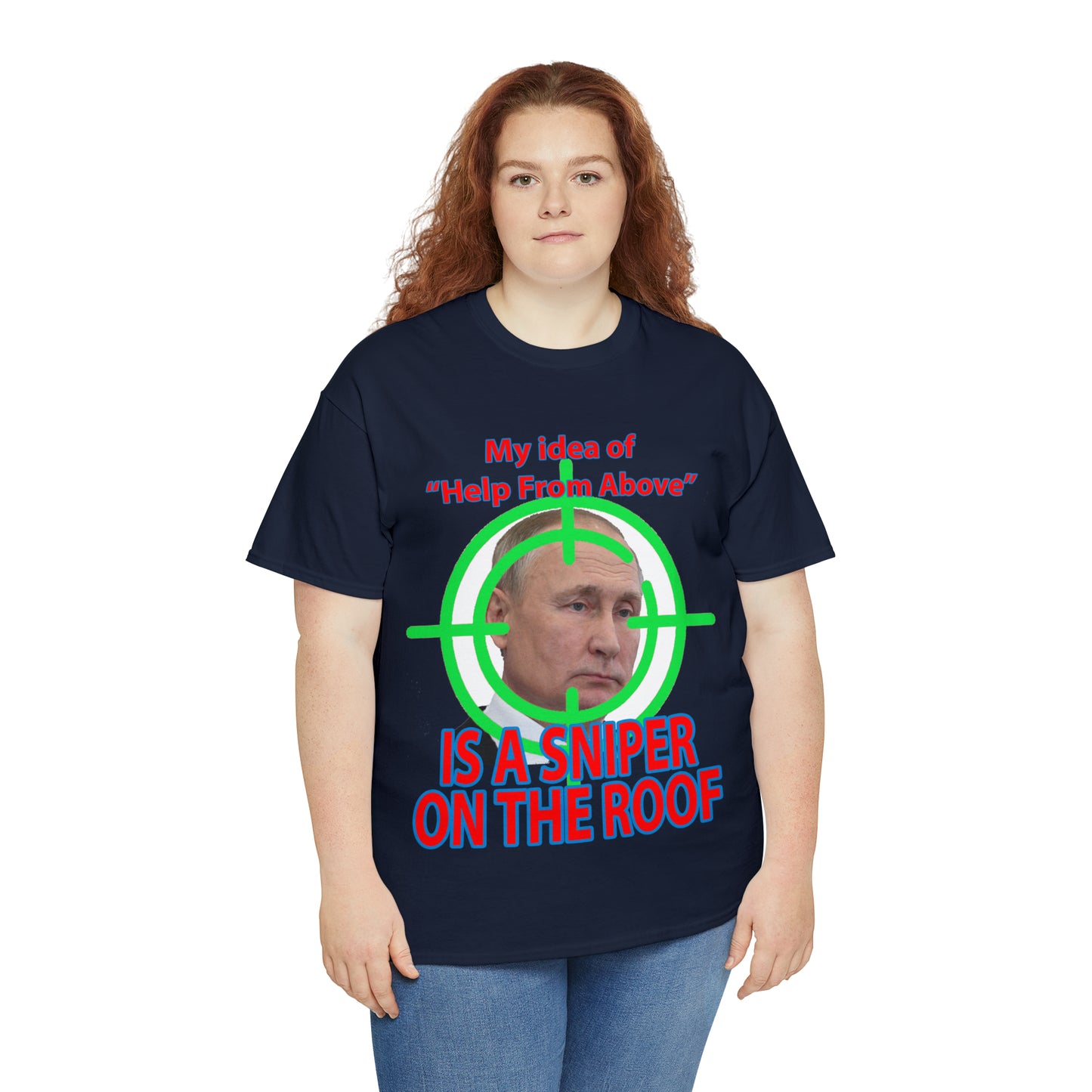 Help from Above SNIPER ON THE ROOF - Funny Unisex Heavy Cotton Tee - AUS